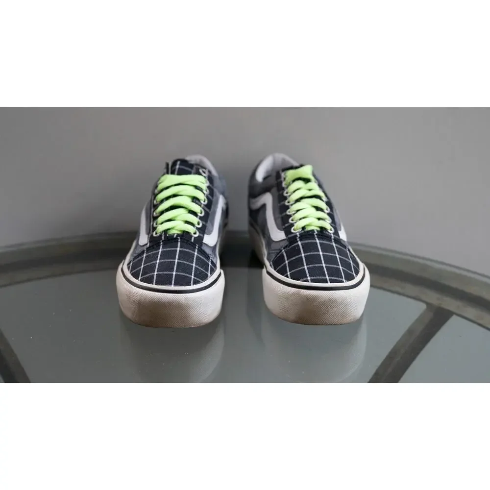 Vans‎ Old Skool Platform Woven Check Black Grey White Size Mens 7 / Womens 8.5